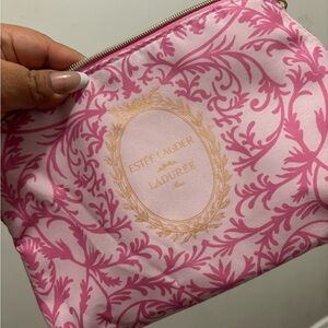 Estee Lauder Laduree Pink and Gold Cosmetic Bag Set